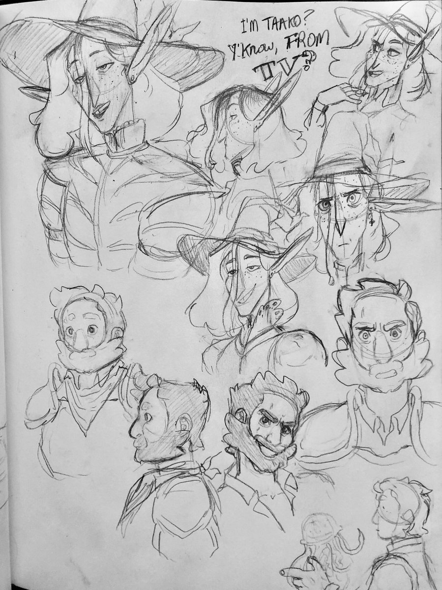 Some #thezonecast doodles from the last few days!! (also a couple of Witcher sketches at the bottom haha) 