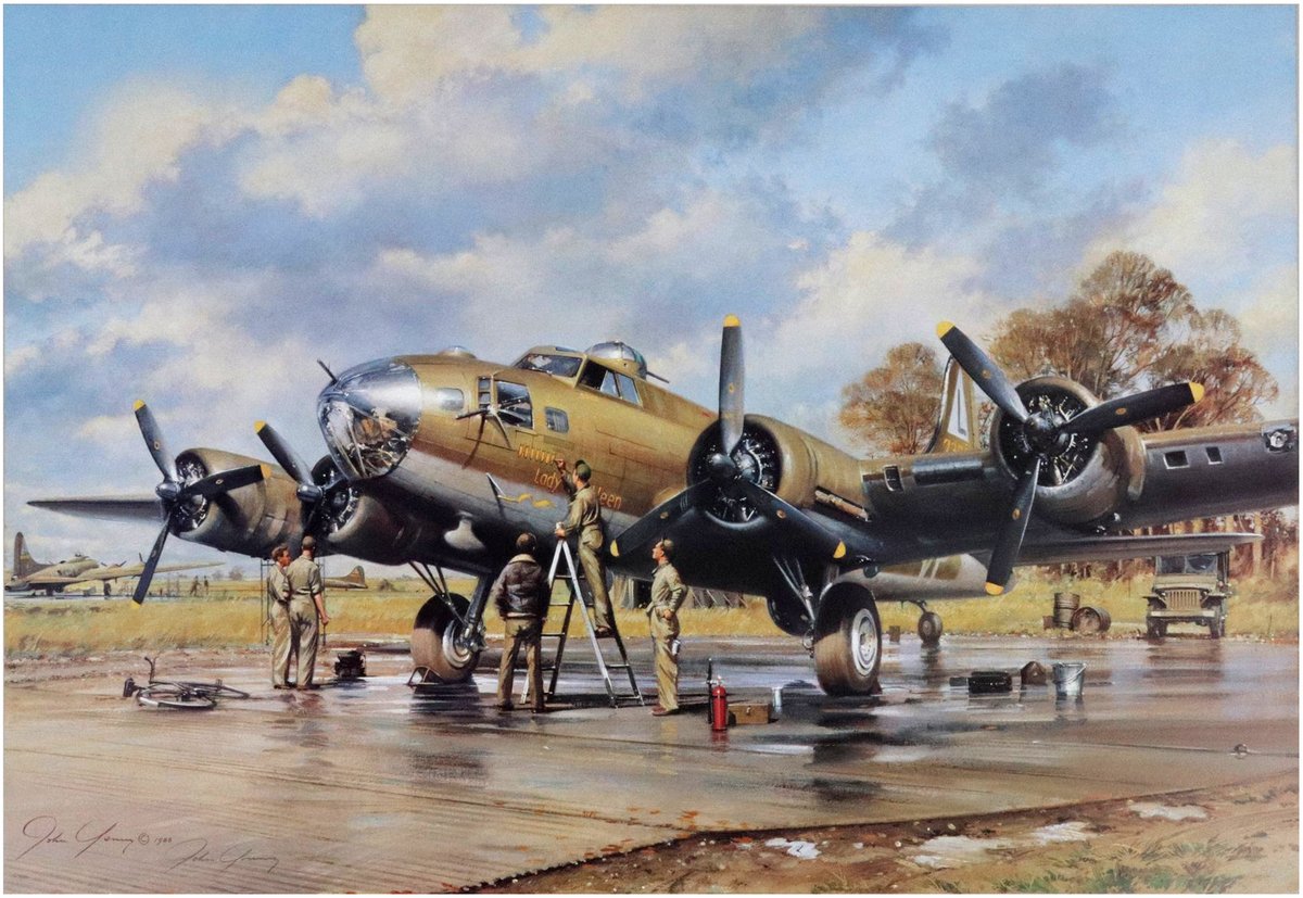 B-17 Flying Fortress 8th Air Force Aviation Art Print.