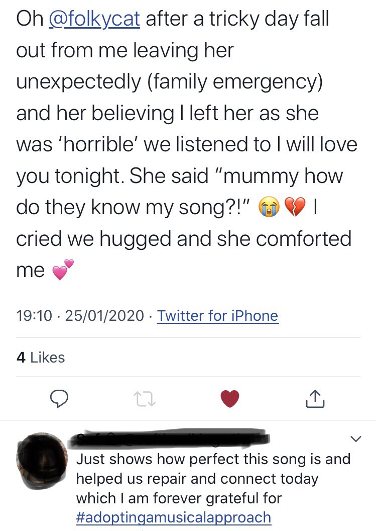 folkycat's tweet photo. Just had this beautiful message about one of the songs from #AdoptingAMusicalApproach ❤️❤️ (This one, if you’re interested: https://t.co/sz65SmLy2W) My heart is overflowing ❤️❤️😍😍 Such a privilege to share songs with you all. #ConnectionThroughMusic #adoption https://t.co/UrAVSTRCEt