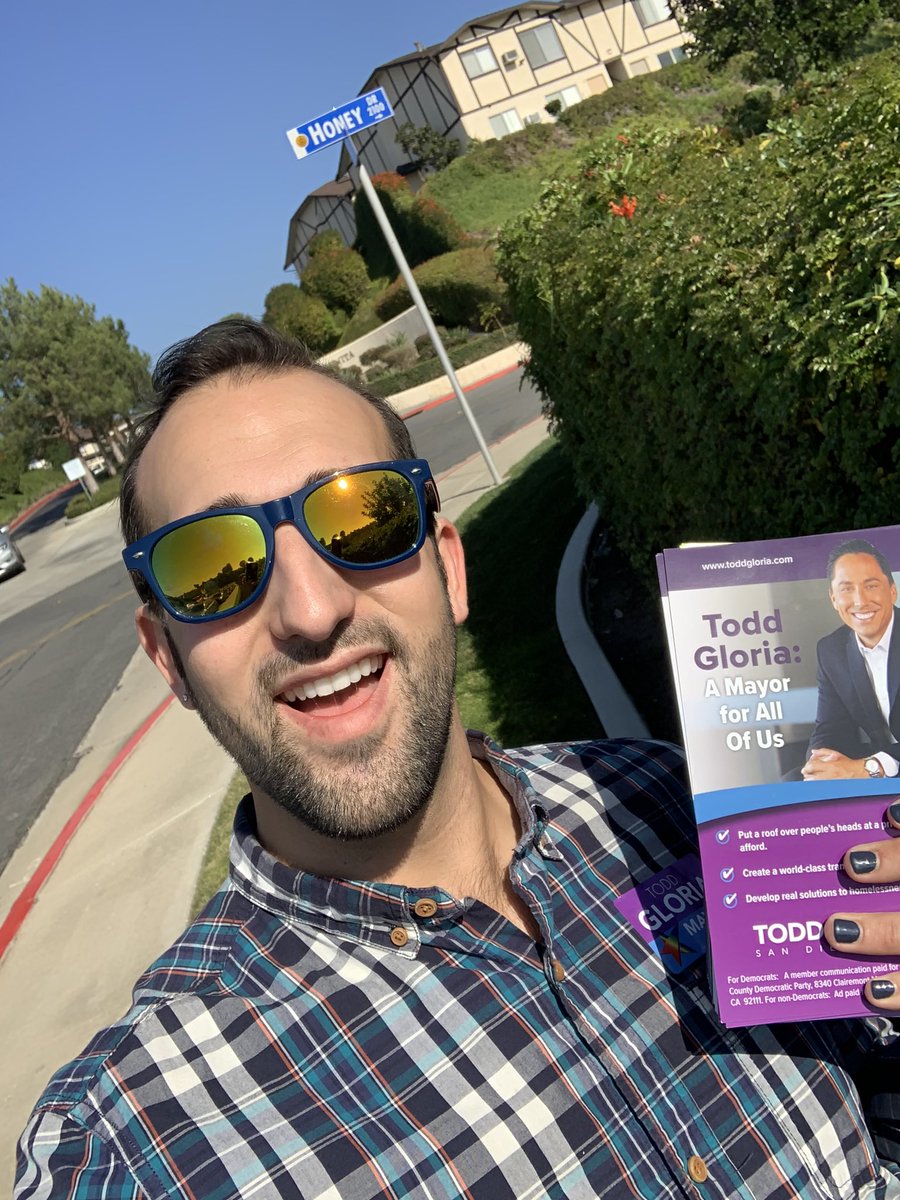 Oh honey, it’s a great day to canvas for @ToddGloria in #ParadiseHills with @YIMBYDemsSDs. #ForAllofUs