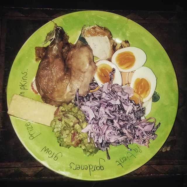 easyketofood's tweet photo. This is my Saturday night, blow out, keto meal. Chicken, eggs, coleslaw, guacamole and cheese. A great way to break my 24hr fast. Macros for the day (this, plus some more of the same). f 114g p 130g c 29g 
#easyketo #boringketo #keto #ketogenicdiet #lowc… https://t.co/XJQBNKaVCD https://t.co/R0DZ5ni0fS