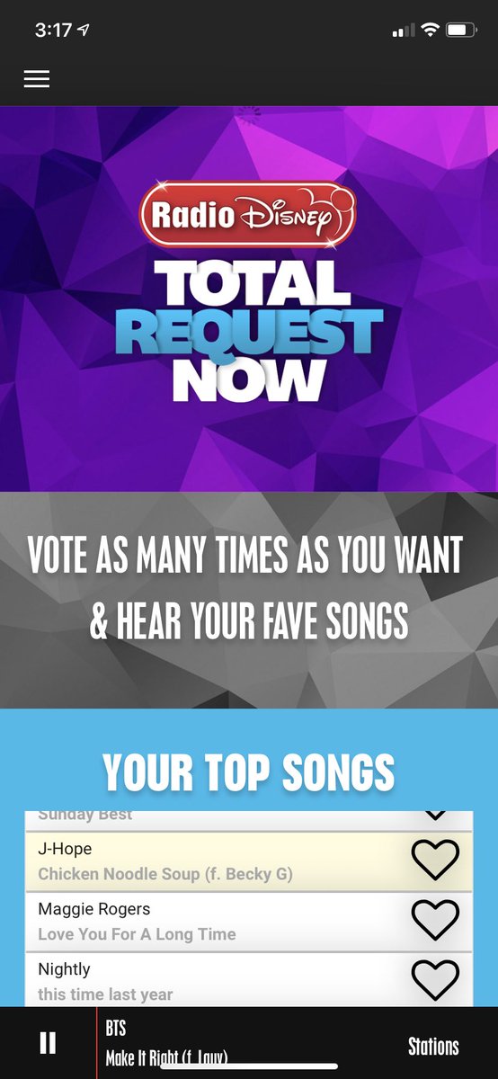 BTSonFLRadio's tweet photo. Yay we heard #MakeItRight by @BTS_twt feat Lauv on @radiodisney #TotalRequestNow shout out to #BTSARMY for voting and getting it locked in!!
💜🎉💜🎉💜🎉💜🎉💜🎉💜 https://t.co/SFNjwCNLCc