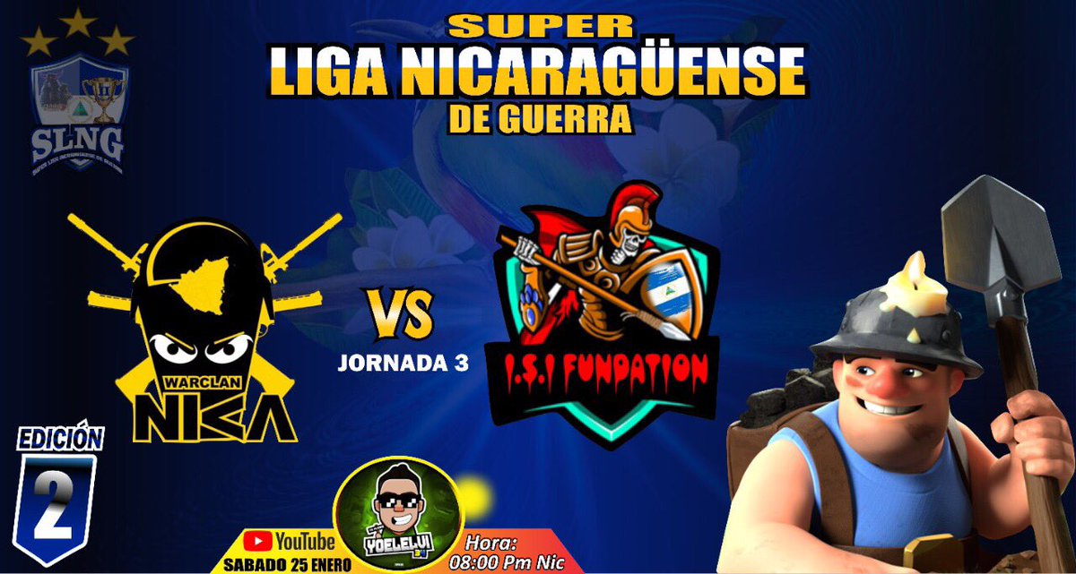 Hoy te invito a que me acompañe nuevamente en una nueva edición de la <a href="/Super_liga_nica/">Super Liga Nicaraguense De Guerra</a> DONDE SE ENFRENTAN mi querido <a href="/NIKACOC/">⚡NIKΛ⚡</a> VS l.S.l FUNDATION no te la pierdas en mi canal de YouTube te esperamos