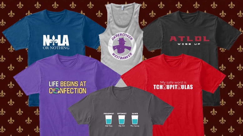NGN504's tweet photo. FREE SHIPPING on all of our stuff for this weekend only, all costs covered by Jim in editing because he ate the last piece of king cake that he KNEW was mine. Use the code SHIPFREE. Offer ends 1/26 at 11:59 p.m. CT.
https://t.co/KRqBYycbi7
#NOLA #NewOrleans #NGside https://t.co/yRAiFdHeGV