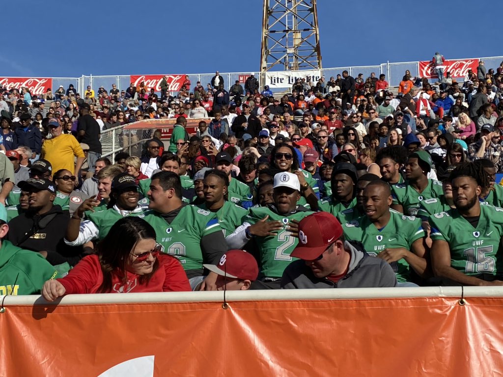 weartv's tweet photo. The University of West Florida football team is recognized at halftime of the 2020 Senior Bowl in Mobile for its National Championship! https://t.co/XiIOsGLZX9