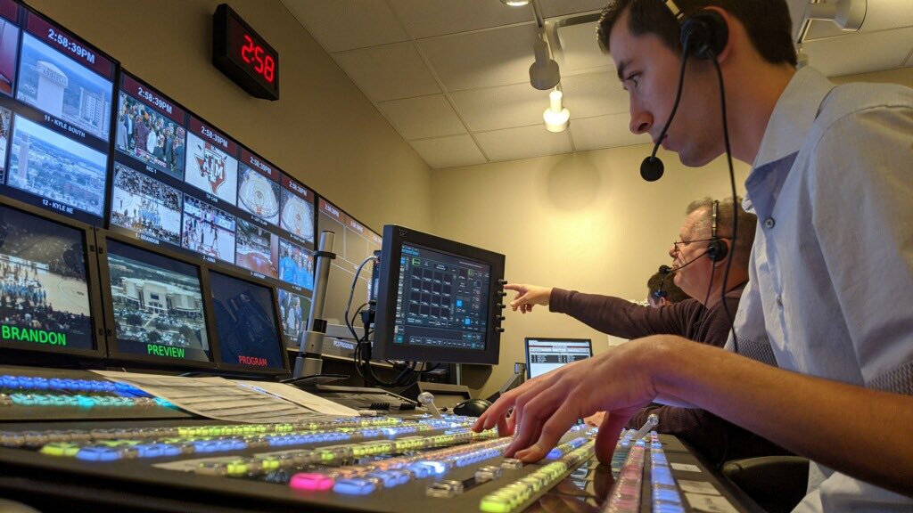 12thManP's tweet image. Big time action from @TBurns00 technical directing the @ESPNU show between @aggiembk and Oklahoma State. 

Tune in now.