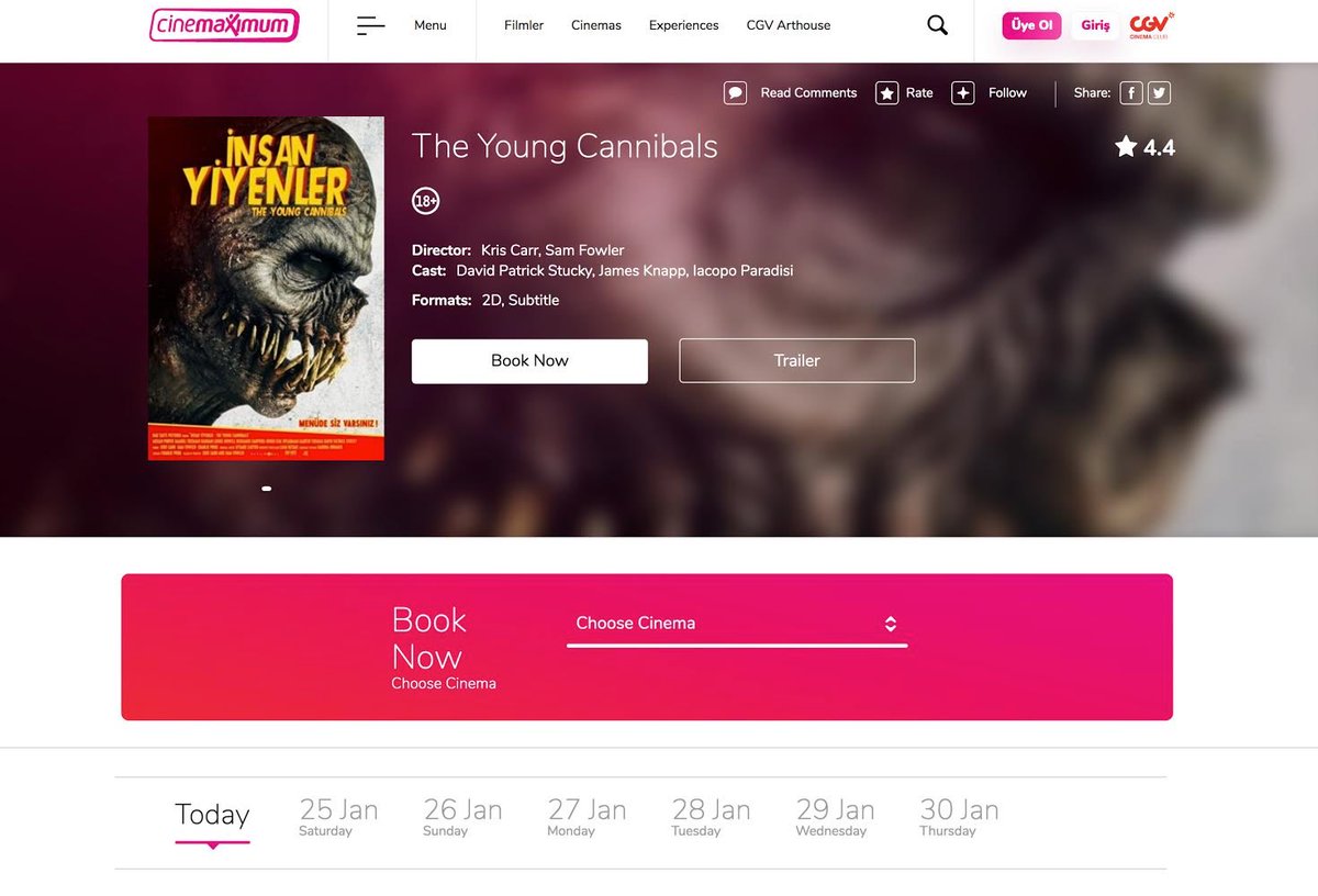 TURKEY! Don’t miss your chance to see The Young Cannibals in cinemas all this week! #cinemaximum #horror