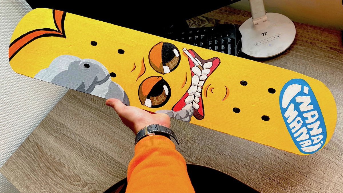 Nouveau Skate custom ! Banane Fortnite, video dispo ici : youtube.com/watch?v=LK_epJ…, Quel perso pour le prochain Skate ? :) #Fortnite #FortniteArt