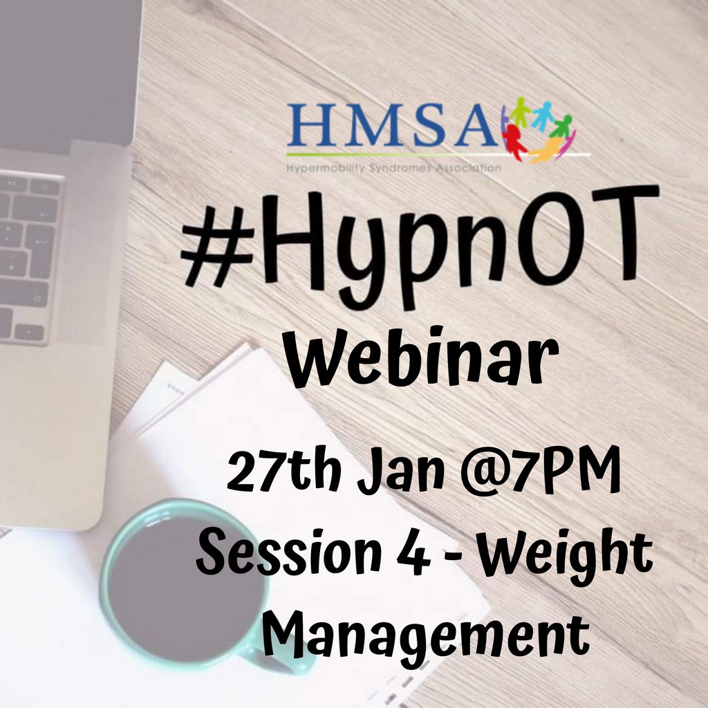 HMSACharity's tweet photo. #HypnOT Webinar 27th Jan @ 7 PM
Weight Management
The neuroscience behind food % the evolutionary pressures. OT tips to help keep 'active' even with #hypermobility syndrome.
If you unable to attend live, replays are available.
Further details here https://t.co/xjD4QNTTYw https://t.co/mg1GYzvpIr