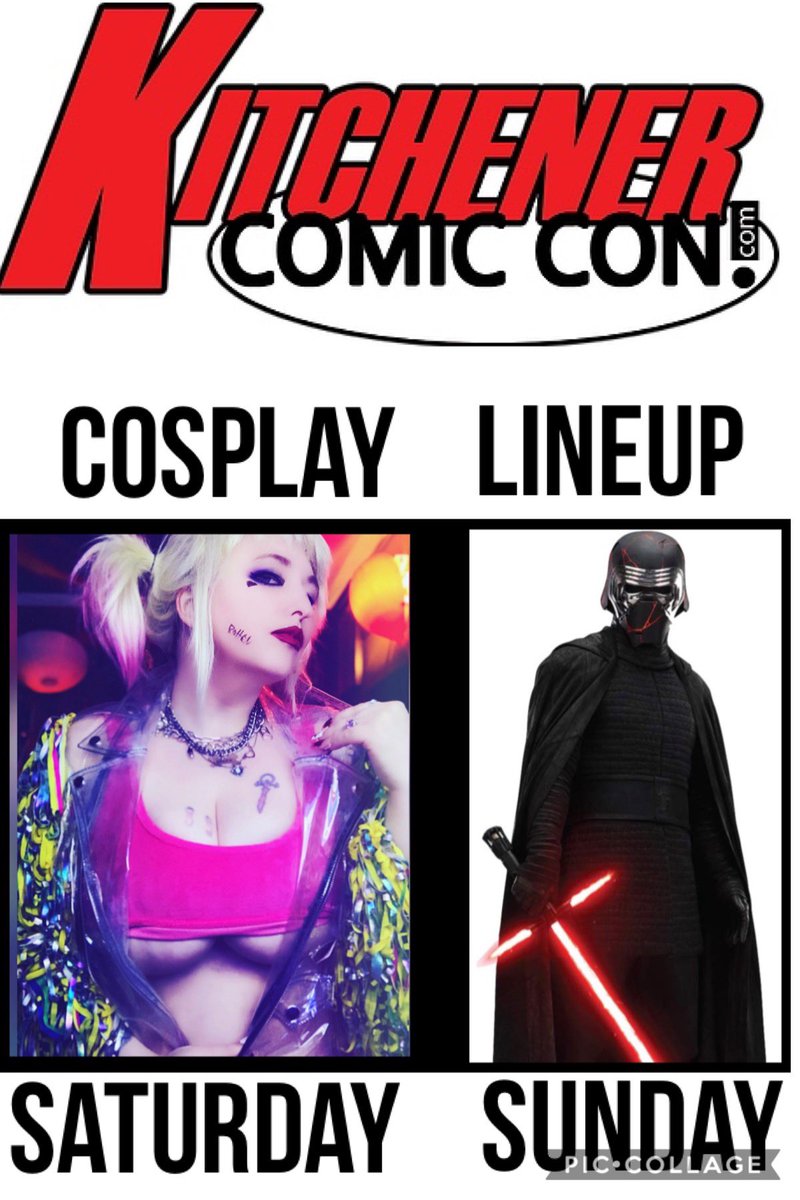 CandyCosplays's tweet photo. My #cosplaylineup for @KitchenerCon . February 29-March 1st .
..
..
#harleyquinn #dccomics #dccomicscosplay #birdsofprey #kyloren #kylorencosplay #starwars #cosplayguest #cosplayguesting #guestcosplay #kitchenerwaterloo #kichenercomiccon https://t.co/iBJzxD0zav