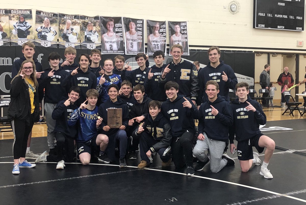 WrestlingESHS's tweet photo. Your Elkhorn South Champions https://t.co/9E63fTtath