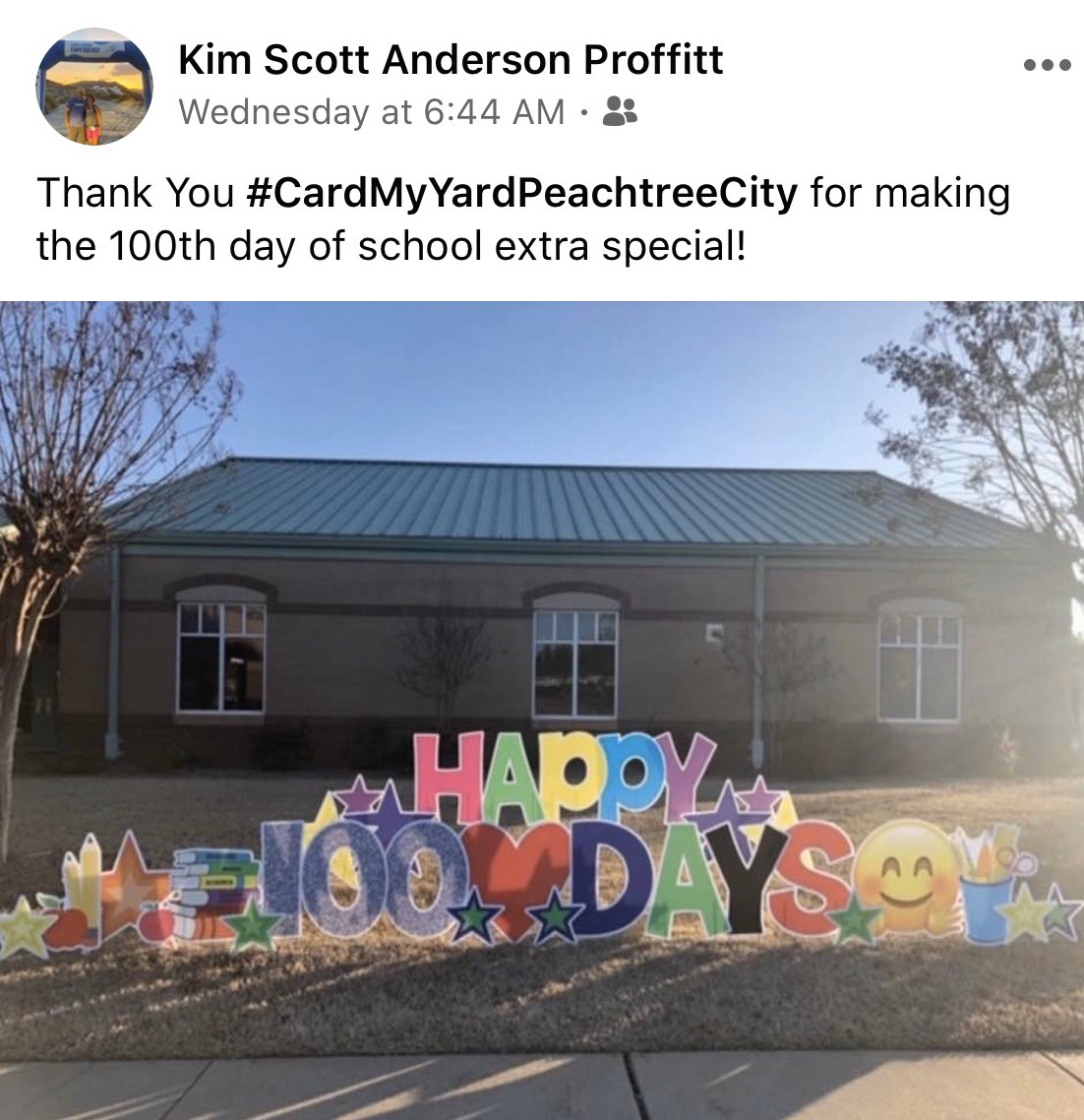 Thank you from Crabapple Lane Elementary, #CardMyYardPeachtreeCity