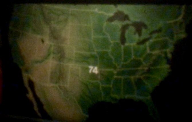 MikeMorganKFOR's tweet photo. THROW WAY BACK TAKE TWO! April 1982 finds Danny Satterfield and me delivering moving items to Washington DC WJLA’s new Chief Meteorologist Gary Shore at the studio. In the third pic, Gary has very symbolically put “74” on the national water map over Tulsa. #KRMG #Okwx #KJRH https://t.co/ghWhWp6Qrw