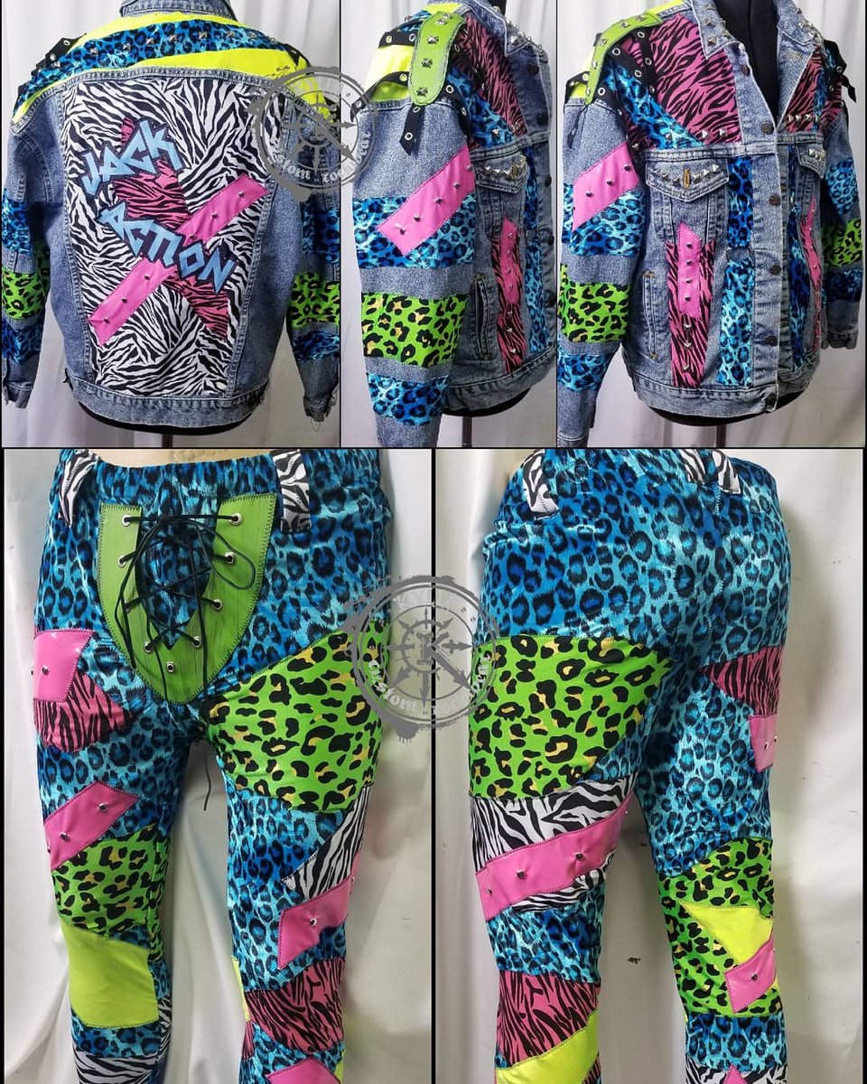 KyllaCustomWear's tweet photo. Real talk: we actually had to wear sunglasses while sewing #ChrisJericho @IAmJericho 's #JackAction costume it was so rocknoxious 🙈😎🎤🤘🤣 https://t.co/DlR63jvHat