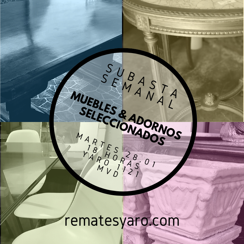 RematesYaro's tweet photo. 🔴 #Martes28 en @RematesYaro #REMATE SEMANAL con  #Muebles #Adornos #Antigüedades y cientos de #Oportunidades para revendedores y público en general.
Exhibición: Lunes 27 desde 9.30 hs.

🌐https://t.co/3vR8gq2Fy6 https://t.co/FrTtu68odQ