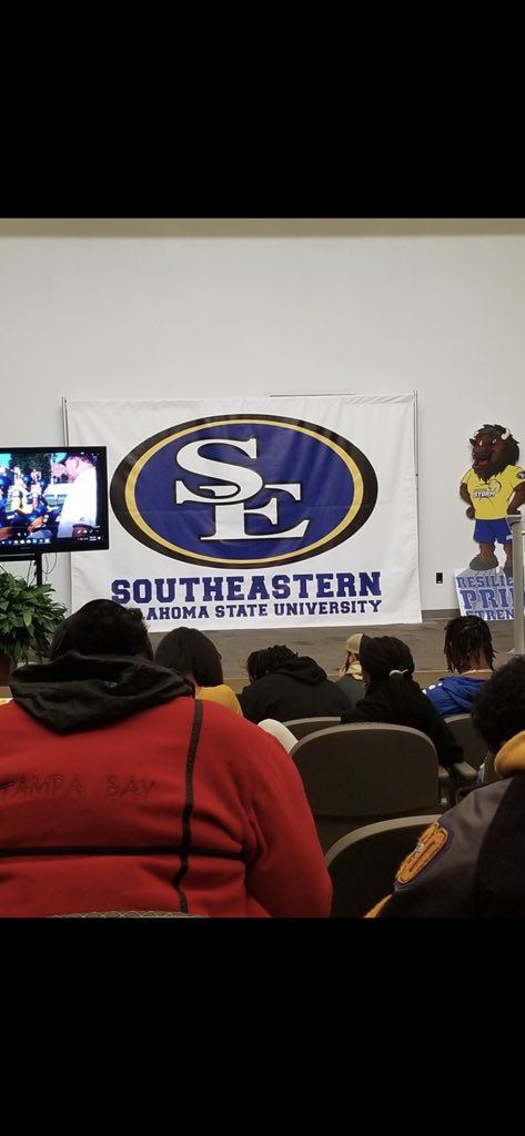 Ty_Williams6's tweet photo. After a good home visit and Official Visit to Southeastern Oklahoma State I would like to announce that I am 100% committed #Go Savage Storms🟡🔵 https://t.co/1CClqCWpQI