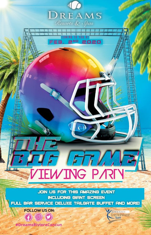 🏈 Enjoy the best viewing party in town to watch the #BigGame this February 2nd! Joins for a #Tailgate style buffet, giant screen and more!

See the Sundial or the Unlimited Connectivity app to learn about our activity program! bit.ly/DrercUCA #KickOff