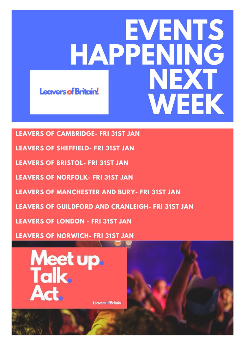 Leavers_Britain's tweet image. EVENTS HAPPENING NEXT WEEK - FRI 31ST JAN

Head over to the website to find out if you have any local #Brexit Celebrations near you! 

buff.ly/2qCa4Dg