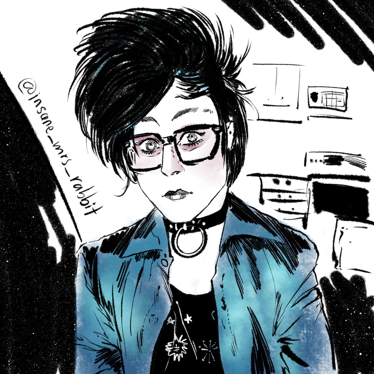 pixelateforwork's tweet photo. Having a mojito w the gang and keeping it #tropigoth as I draw today’s #dailypostpunk!
#drawing #doodle #sketch #postpunk #goth #gothgoth #tradgoth #deathrock #digitalart #Procreate
(PS go check out my comedy/poetry album on my pinned ;o) https://t.co/A1qutxlGj9