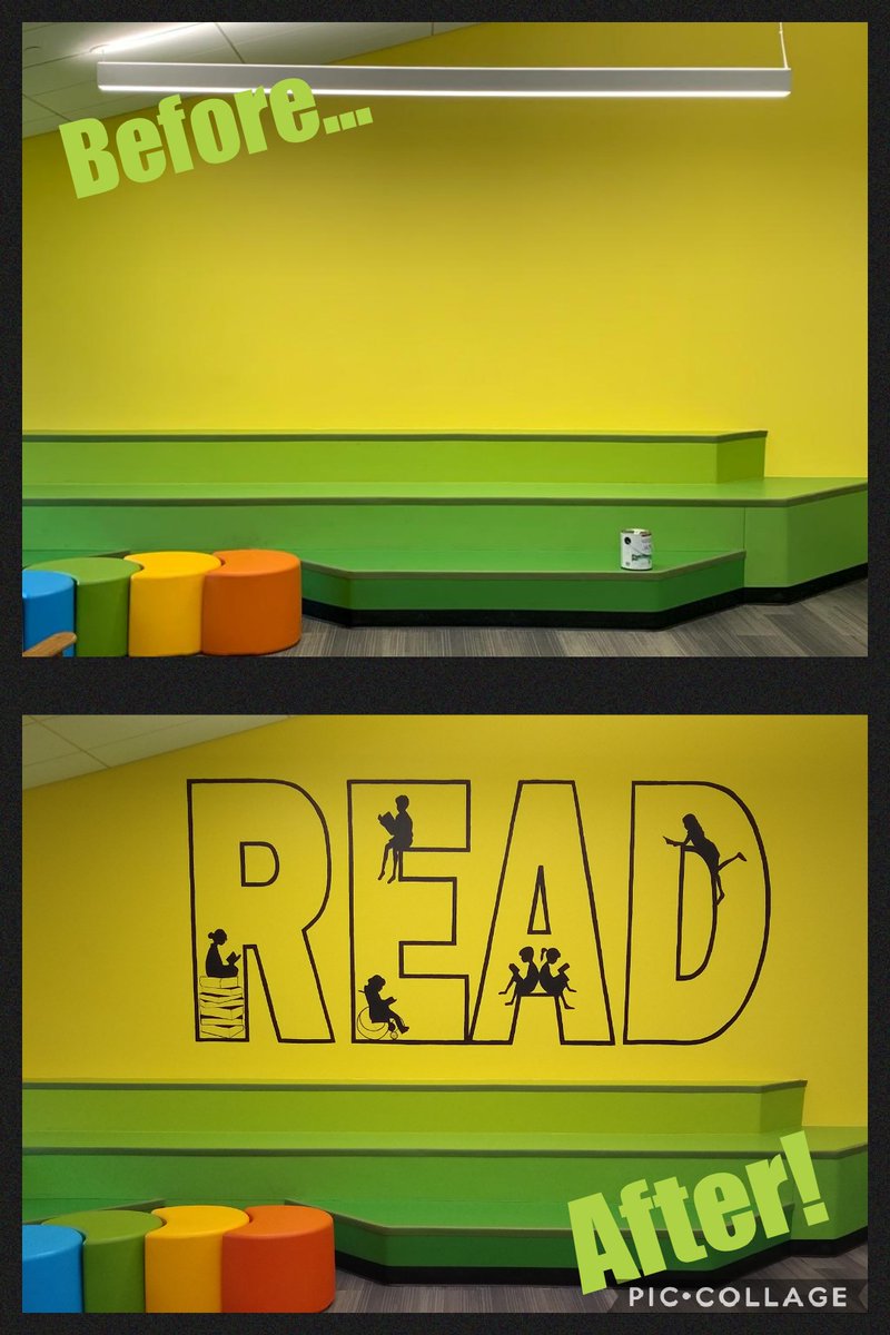 HDZHeroLibrary's tweet photo. #dreamteam strikes again! LOVING this new mural @BridgetJones85 helped me knock out today! @HernandezSmcisd @SanMarcosCISD #checkoffthelist #murals #READ #thatsfun https://t.co/cyiTE1kUvS