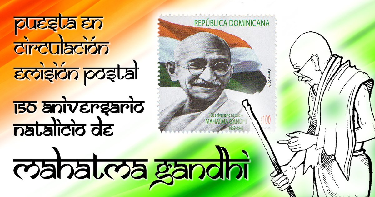 SelloDominicano's tweet photo. El 28-8-2019, el INPOSDOM y el MIREX, emitieron la serie postal conmemorativa al "150 aniversario del natalicio de Mahatma Gandhi".
Más detalles en nuestro blog.
https://t.co/3v3M6i0oxM
#sellosdominicanos #filateliadominicana #filateliarepublicadominicana #mathamagandhi #india https://t.co/zPJk3GPDi2
