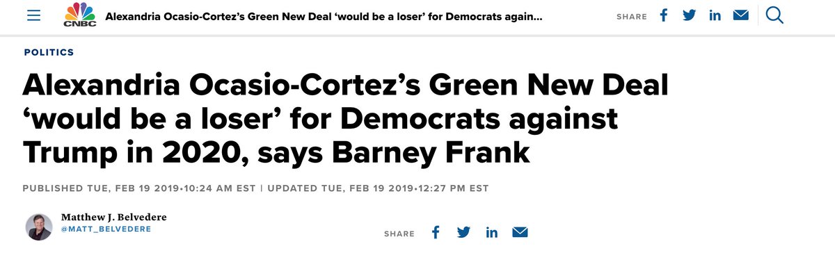 Barney Frank argued against the Green New Deal in February 2019, even as the climate change threat rapidly intensified. "There’s an argument that you don’t destabilize a society by doing too much change at once."