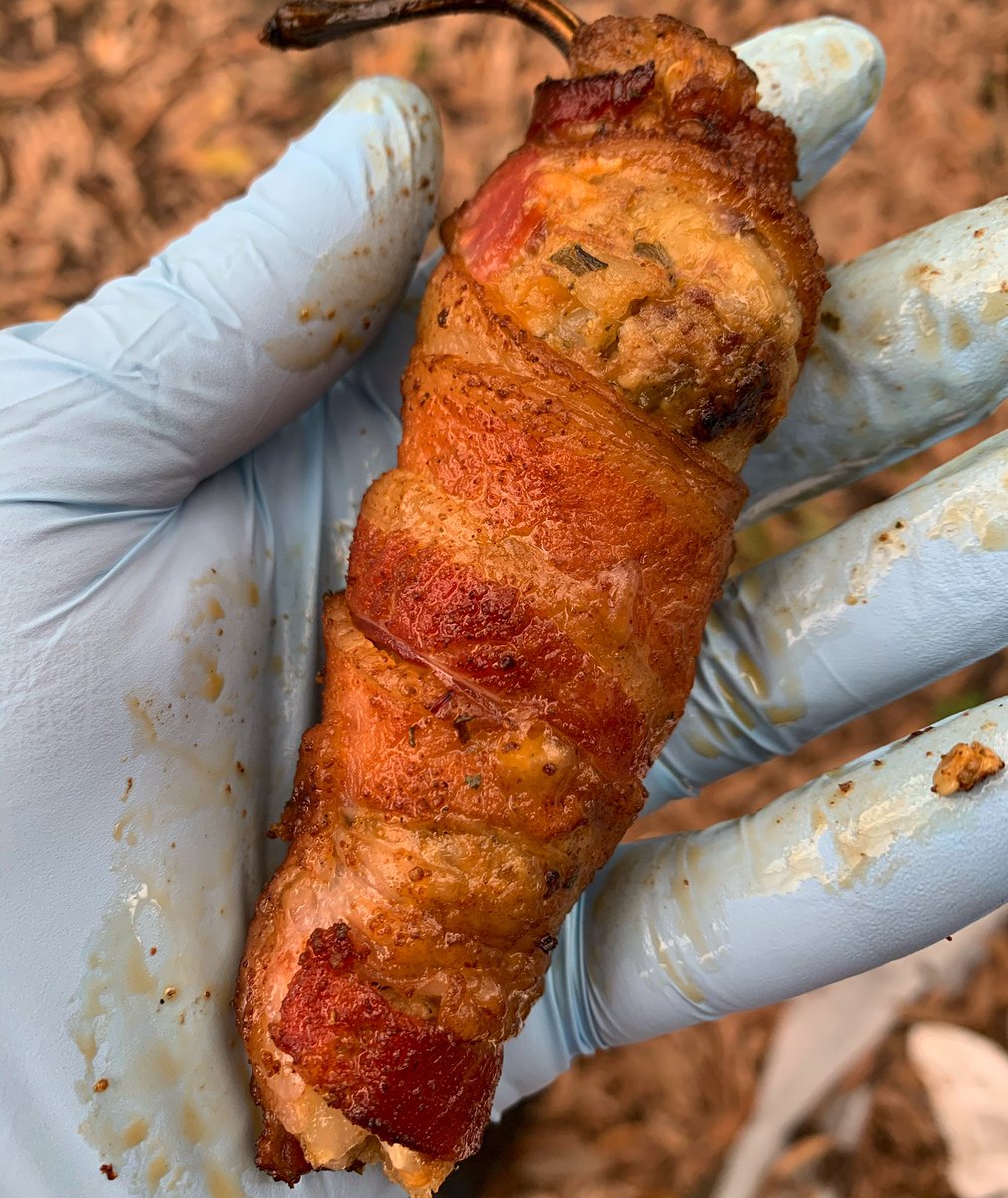 Check these boudin jalapeño poppers out! Dusted with <a href="/MeatChurch/">Meat Church ™</a> Holy Voodoo then thrown on the smoker🤙🏽