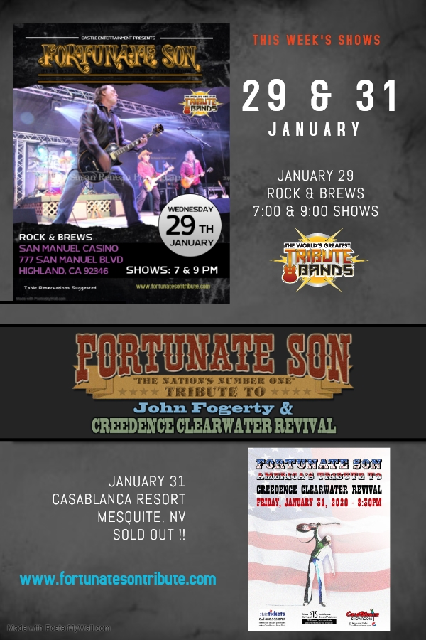 FortunateSonCCR's tweet photo. Coming up this week with Fortunate Son
#fortunateson #rockandbrews #sanmanuelcasino #casablancaresort https://t.co/A7qaosguVs