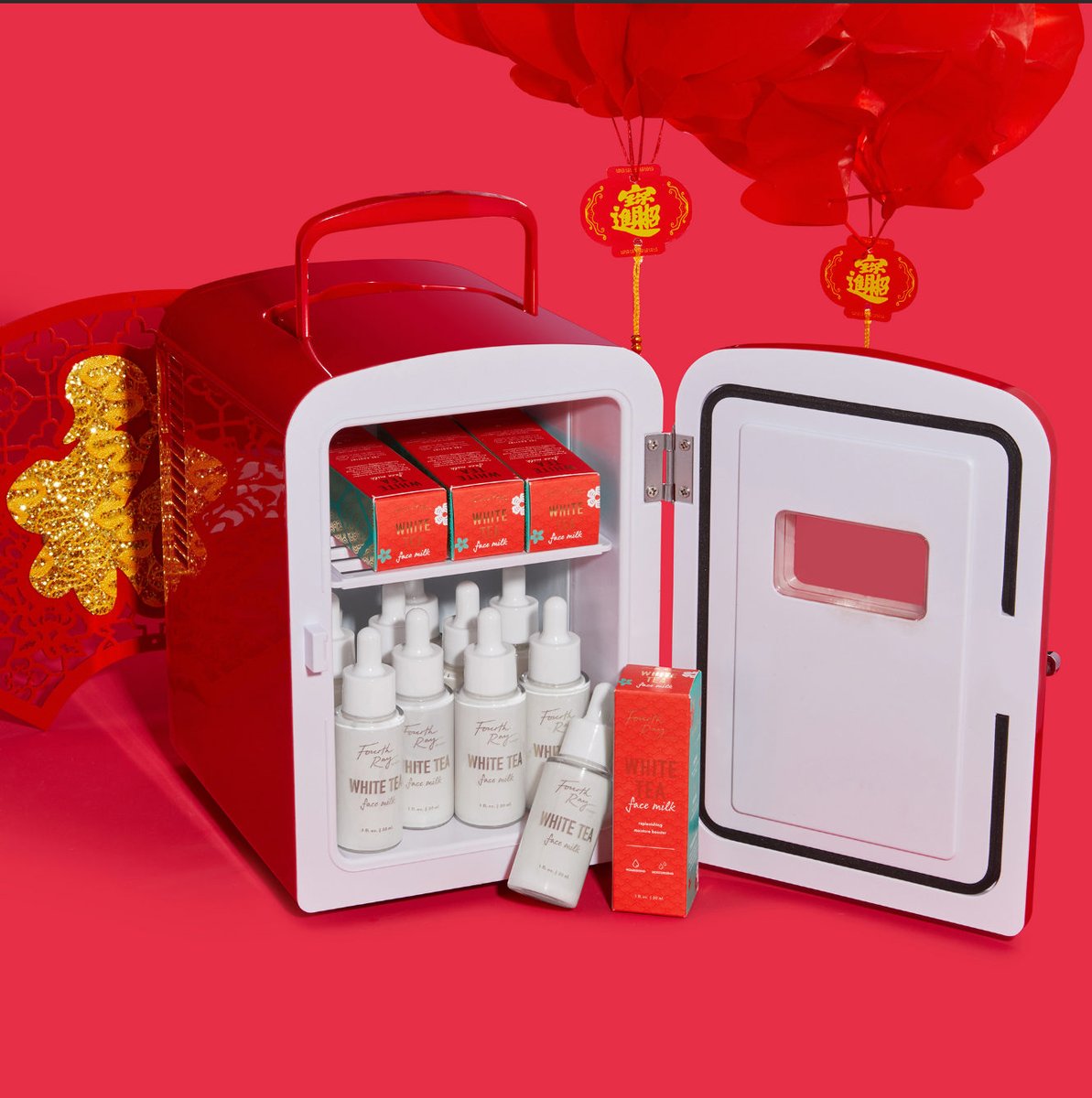 #Giveaway 

Happy Lunar New Year❤️🐭! To celebrate we’re giving away a Skincare Fridge filled with our new White Tea #FACEMILK! Make sure to enter on IG and FB for another chance to win! 

To Enter: 
❤️Like &amp; RT
❤️Follow <a href="/FourthRayBeauty/">FourthRayBeauty</a> 

📸:bit.ly/2uBcR4w
