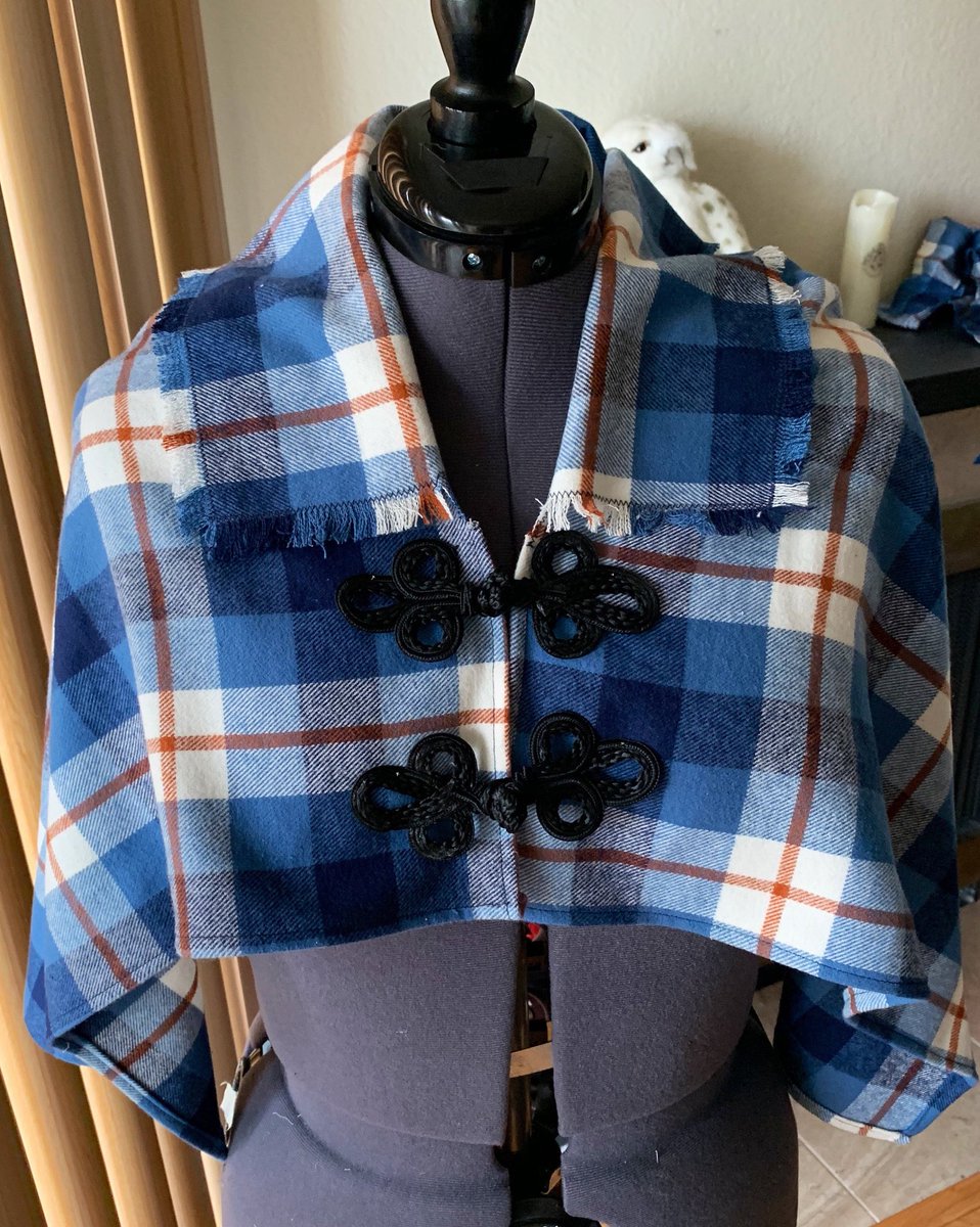 Excited to share this item from my #etsy shop: Le Blue Plaid Flannel Capelet, 100% Cotton #plaid  #capelet etsy.me/3aJbzFq