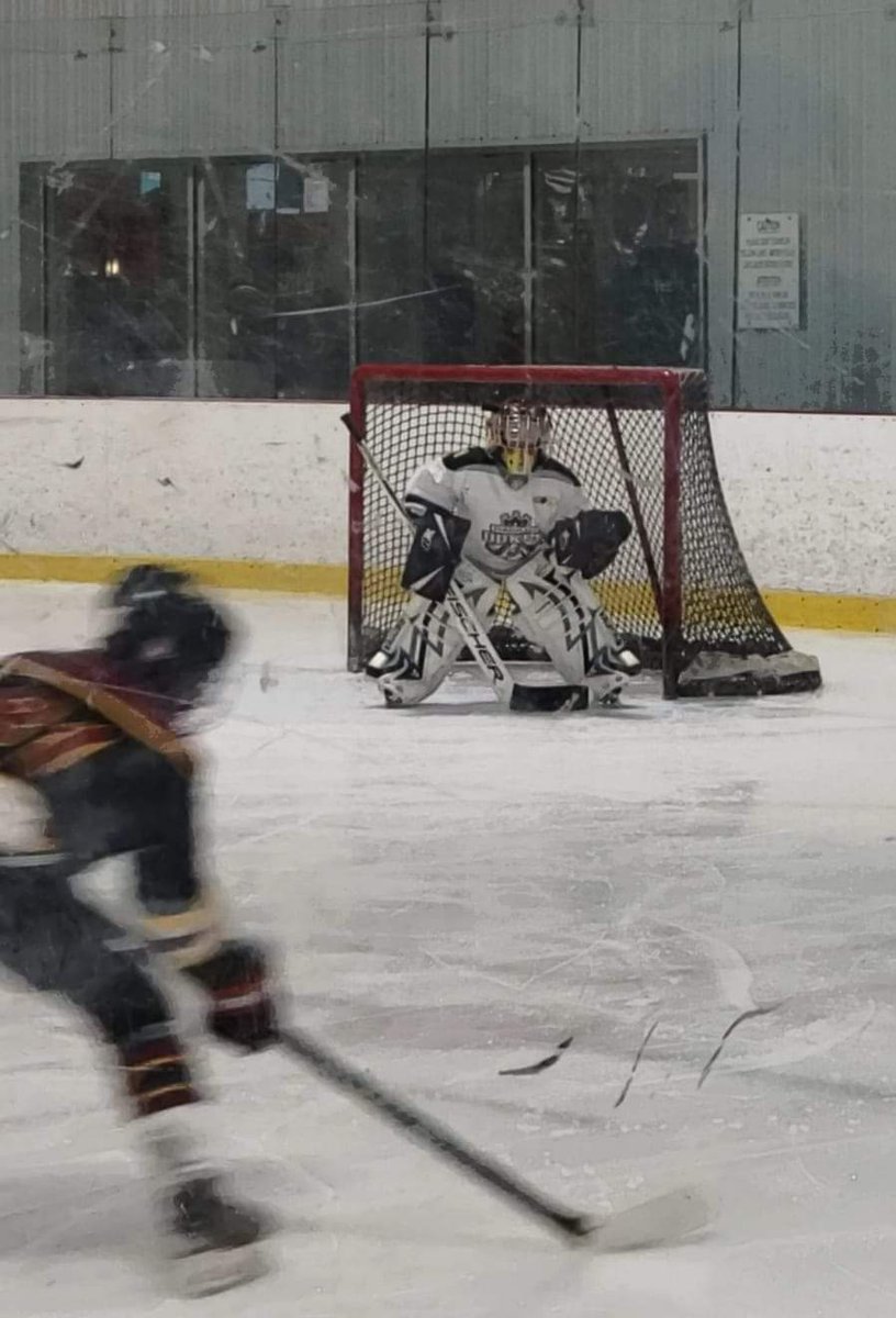BrianJKemp's tweet photo. Tournament update:
Played 3 half games - (he has 2 goalies on his team) , allowed 2 goals the first game and got player of the game, 0 the second game, 0 the third game. So proud of how well he played this weekend.
#dukeshockey #sensplex #cougarcup https://t.co/DN2EhNsFfK