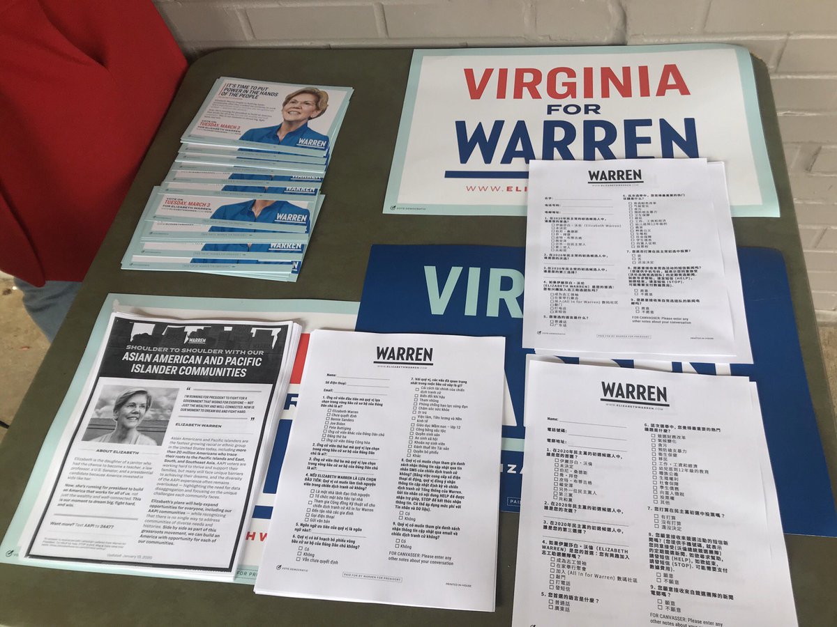 upadhyaya_megha's tweet photo. Great day tabling for #VirginiaforWarren and celebrating with the Vietnamese American community for #LunarNewYear2020! https://t.co/ZQwXwdu8U9