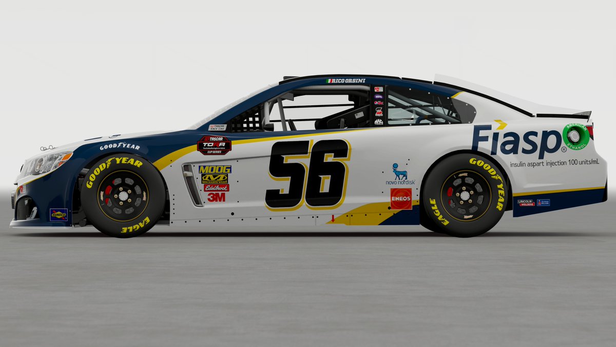 clydegfx's tweet photo. With only one week to go before round 1 at Daytona, let's take the wraps off my ride(s) for Season 9 of @TheReal_TORA's TASCAR series, wearing the @FITGarage1 and @novonordisk colors! 

#number56 #simracing #racingwithdiabetes #forzashare https://t.co/q0aYGqoyXA
