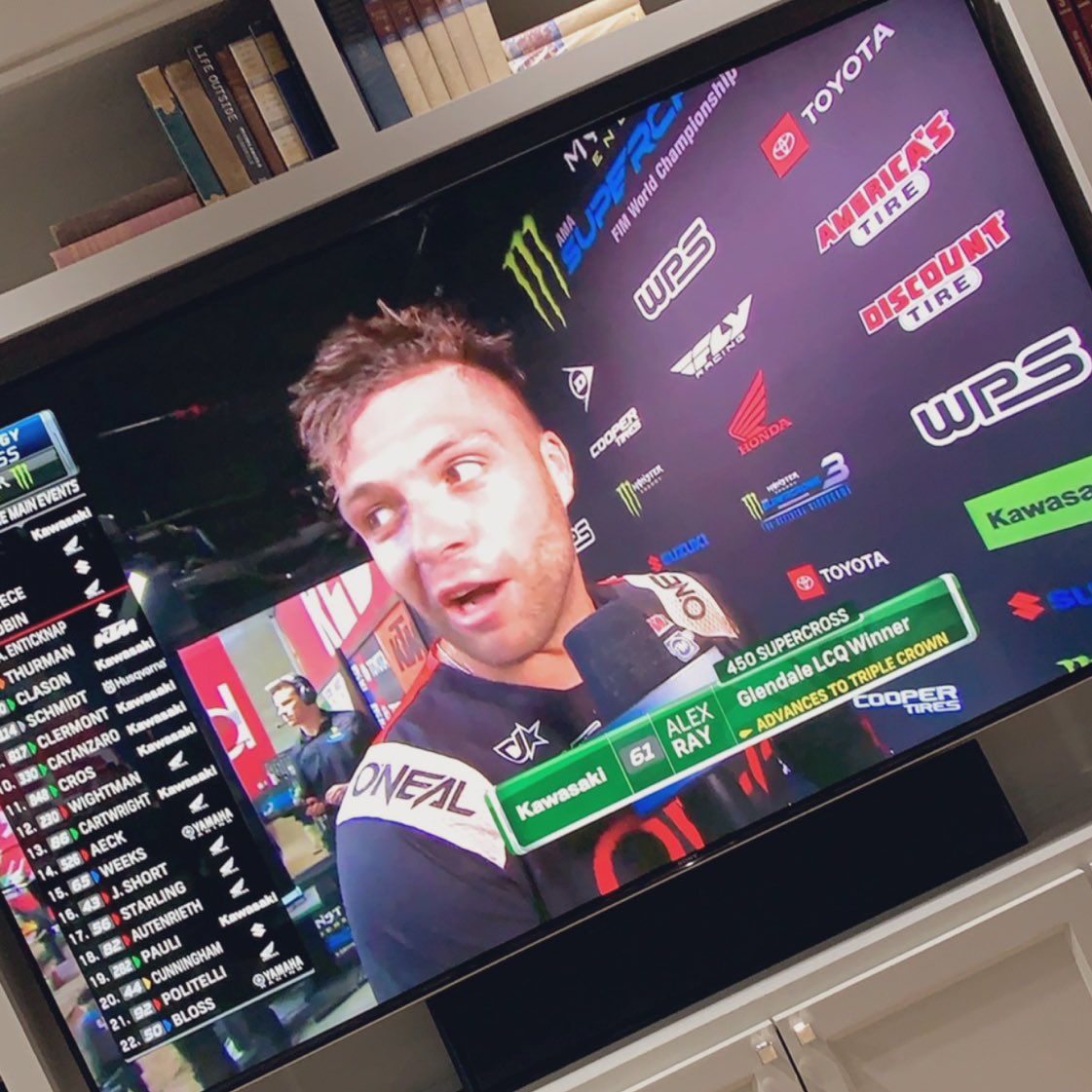 mikeray's tweet image. A-RAY ON THE PODIUM! Congrats, brother! You know it’s your night when you’re the pre-race AND the post-race interview. Looking forward to the night show! @alexray61 #SupercrossLIVE