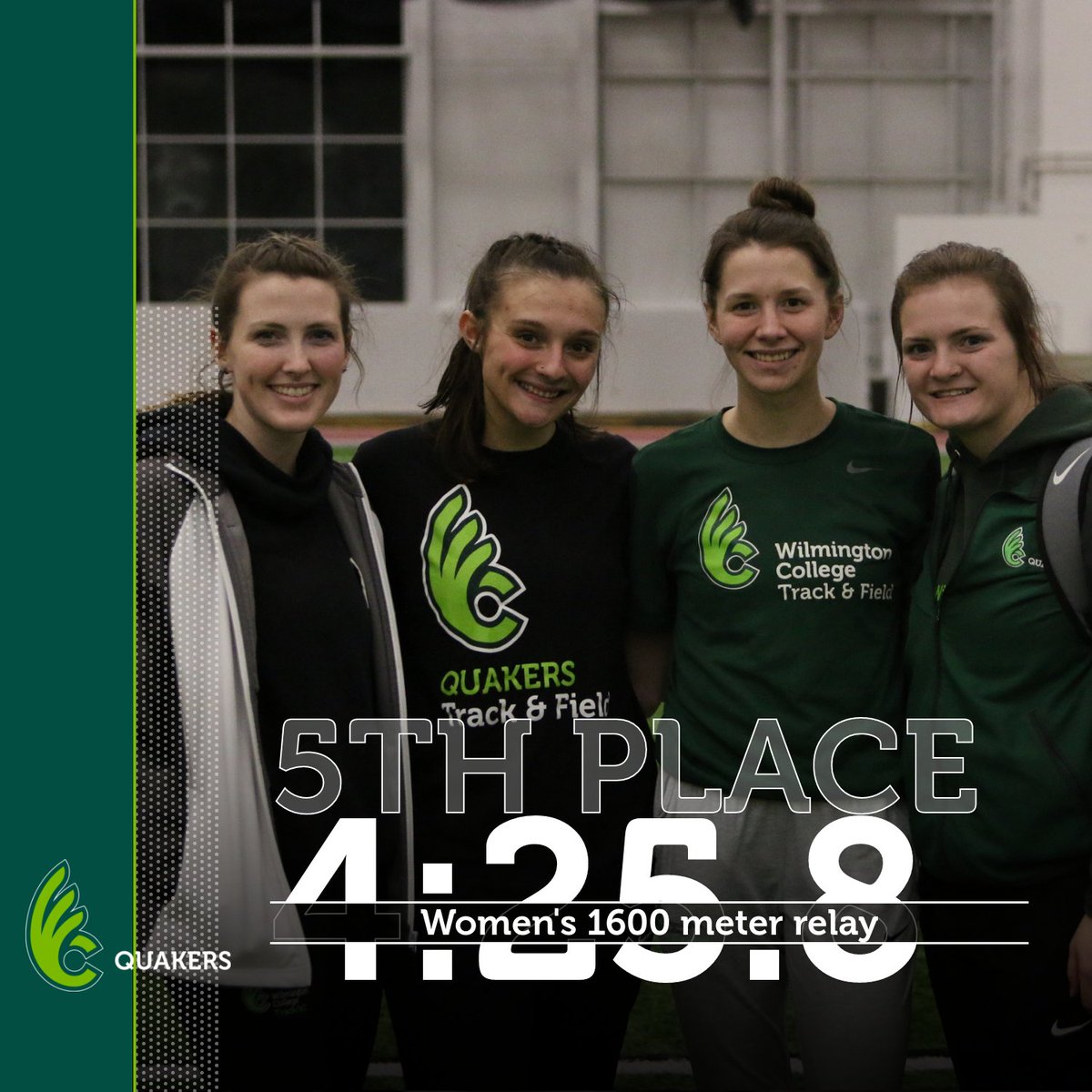 DubCQuakers's tweet photo. WTRACK | @DubC_xctr ends the NCAC-HCAC-OAC challenge with a 5th place finish in the 1600 meter relay with a time of 4:25.8 #WeAreDuBC #d3track https://t.co/OYn50IYMeO
