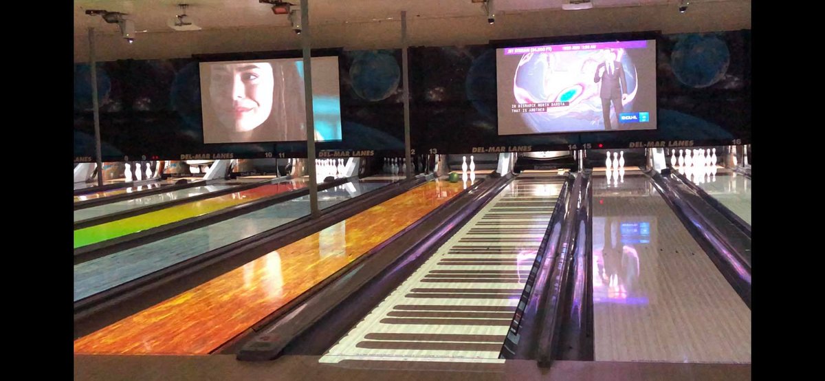 delmarlanes's tweet image. Waiting for you...
Come play with us while you watch the latest music videos on our 150&quot; TV screens over the lanes! #bowling #Unrealbowling #Saturdaynight #gobowling #delmarlanes