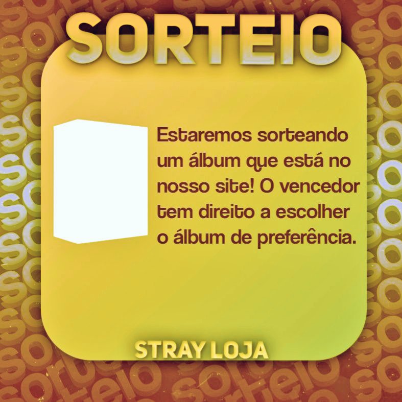 StrayLoja's tweet photo. 📢 SORTEIO DE ALBUM 

REGRAS : 

- SEGUIR A LOJA 
- DAR LIKE E RT 
- MARCAR 1 FRIEND NO COMENTÁRIO
🚨 1 COMENTÁRIO POR PESSOA 🚨

RESULTADO : 

01/02 AS 20:02 BRT 

NÃO DEIXE DE VISITAR NOSSO SITE 😉
https://t.co/OaOhRMtxmf https://t.co/EzInTTtyZa