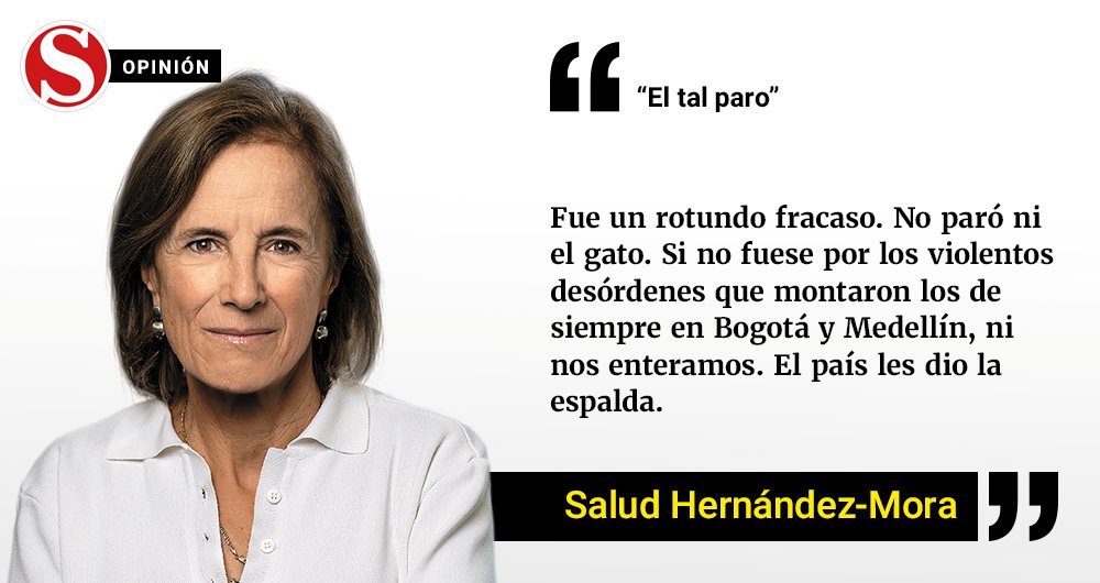 RevistaSemana's tweet photo. "Sigo sin entender bien en qué consistió la jornada, cuál era el meollo del asunto, en qué momento debo sentirme entusiasmada por ese despertar social que tanto alaban": @saludhernandezm en #ElTalParo https://t.co/qmtdIupDZM https://t.co/X3BlqgwIjm