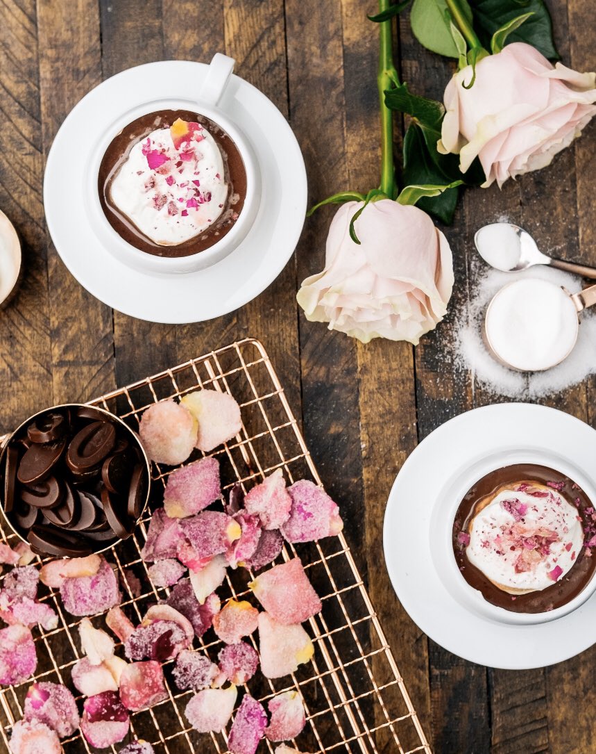 Rose Hot Chocolate is back now through February!
We also have a Caramel Rose Affogato to dig into as well!

Rose Caramel Ice Cream flooded with European Sipping Hot Chocolate topped with Whipped Cream, Chocolate  Cookie Crumble &amp; Rose Caramel Sauce
#RoseHotChocolate#HotChocolate