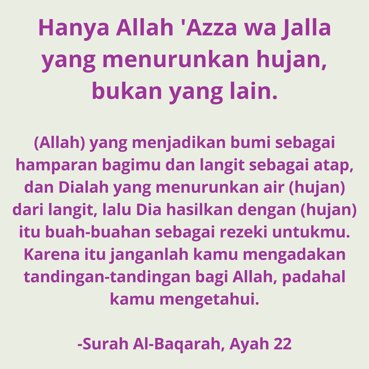 onlyinsan's tweet photo. Hanya Allah 'azza wa jalla yang menurunkan hujan... https://t.co/MK3YEgedXQ