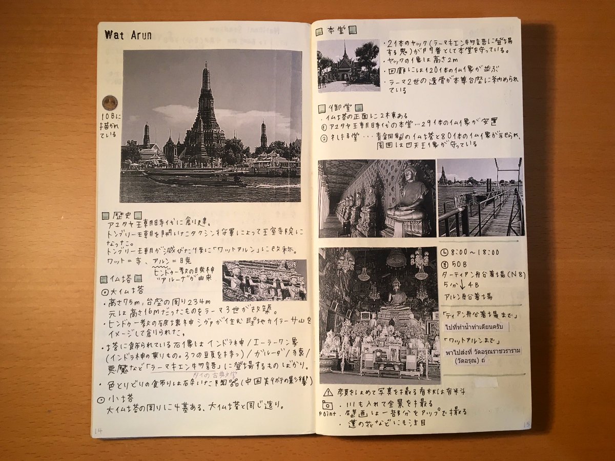まいこはん 私のトラベラーズノートと旅記録 旅の後の記録も好きだけど旅の前の下調べはこれから起こるかもしれないことを考えてワクワクできるからもっと好き なので私は調べ系ページで 行程表 下調べ 旅記録 珍しく後調べ 旅行後に気になっ