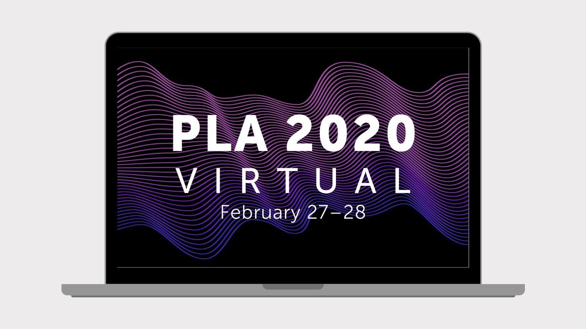 Laptop with PLA 2020 Virtual Conference logo