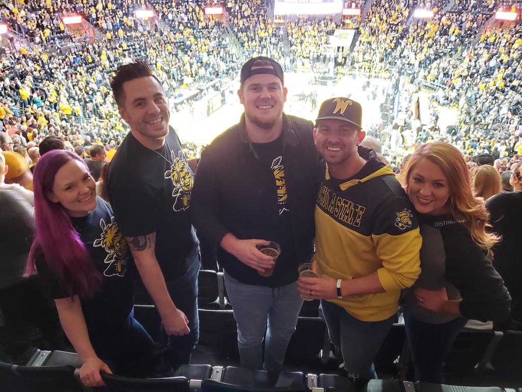MandyFouse's tweet photo. Let's go Shockers!! We got us some first-timers in the Roundhouse! Let's show'em how we do it in Koch Arena! #watchus @GoShockers #shockerbasketball https://t.co/vCCHxADVBa