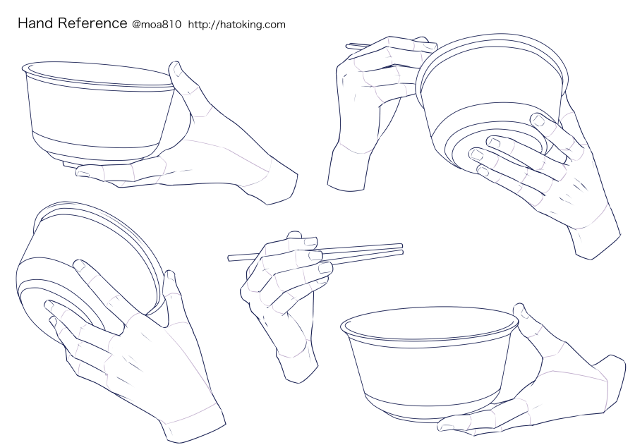 トレスOKな手のイラスト資料集に「カップ麺-Cup noodle」を追加しました。ベースモデルに使用したのはお昼に食べたどん兵衛きつねうどん。 *Hand refs for artists  http://hatoking.com/journal/4352.html