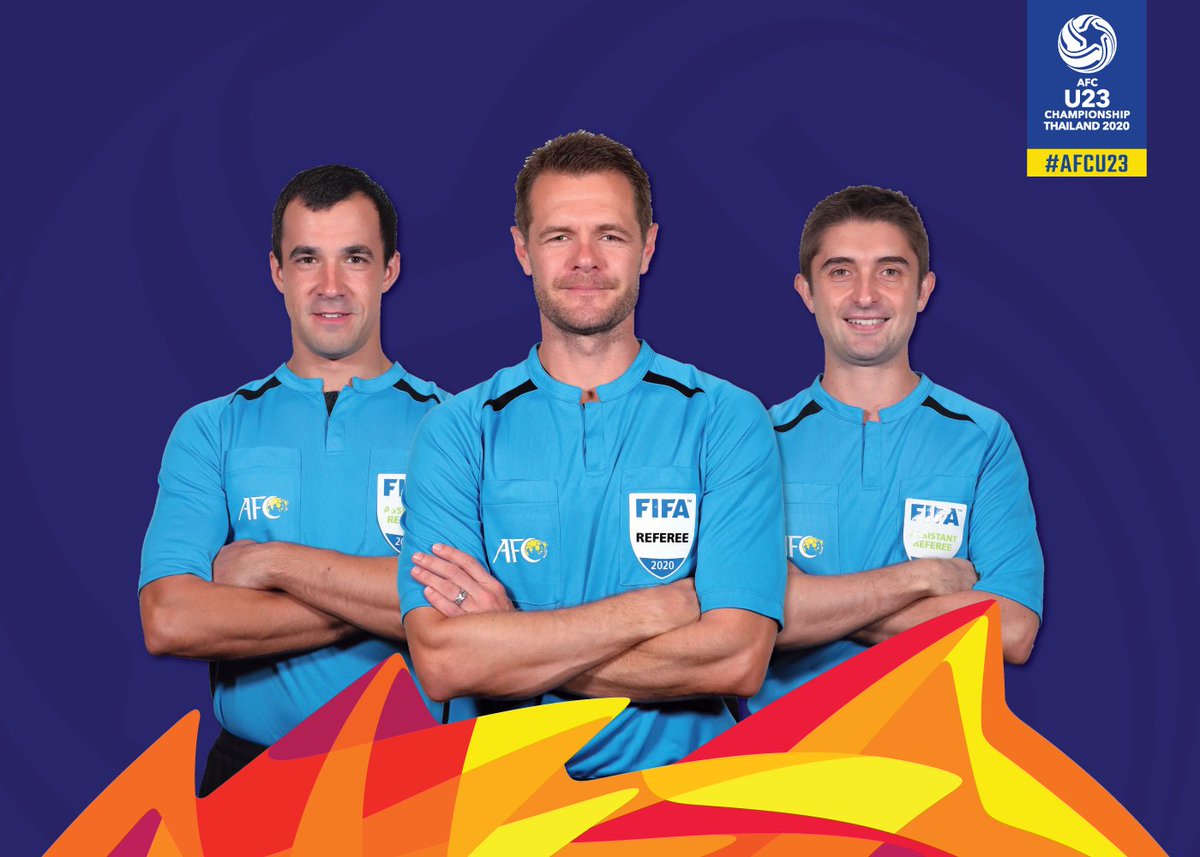 theafcdotcom's tweet photo. The match officials for #AFCU23 Final!
π¦πΊ Christopher Beath (R)
π¦πΊ Anton Shchetinin (AR)
π¦πΊ Ashley Beecham (AR) https://t.co/U3syCj7Xyf