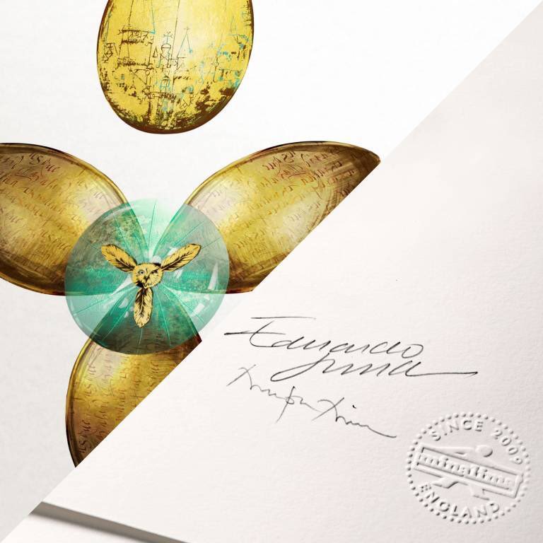 ハリーポッター ホグワーツ紋章 アートプリント ミナリマ サイン入り