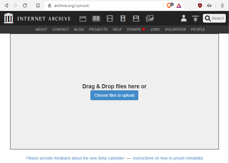 http://archive.org/upload/ Drag & Drop files here
