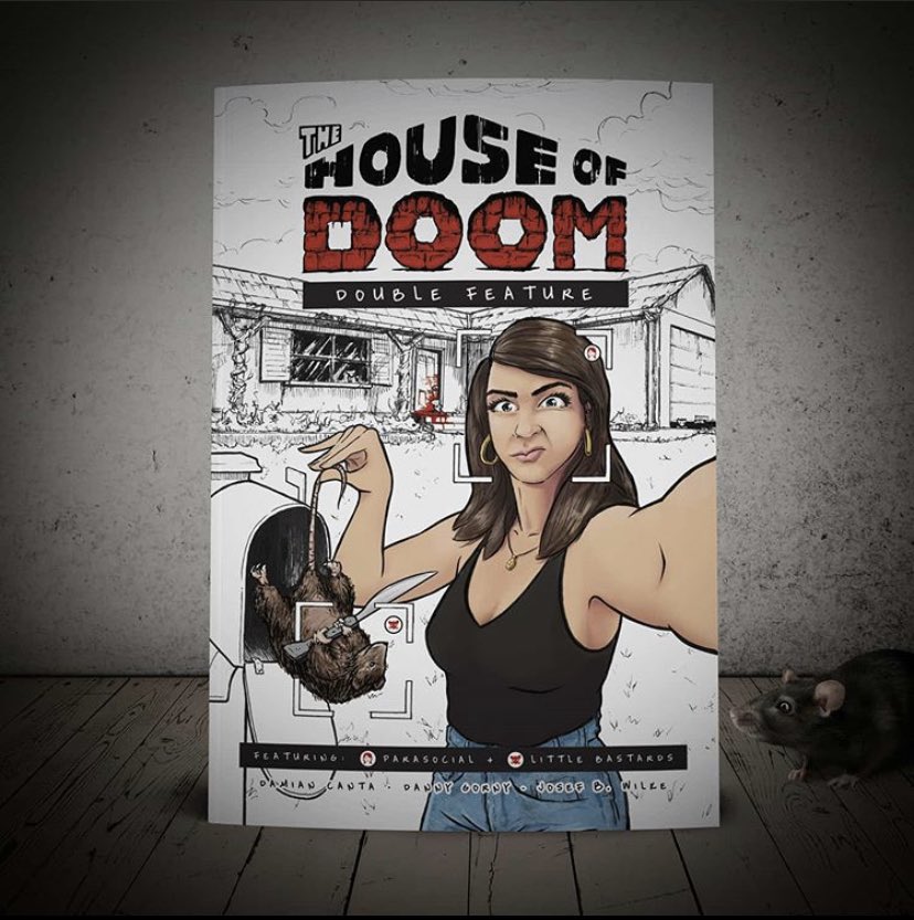 HashTagSpooky's tweet photo. Very happy to announce THE HOUSE OF DOOM, a 28 page “mini-thology” featuring two spine tingling #spooky stories! Written by myself and @DJCrashOverride, illustrated by Damian Canta.
#makingcomics
#comics
#floppies
#newcomics
#newrelease
#raidstudio
#lunarnewyear
#yearoftherat https://t.co/TdDT6CqSni