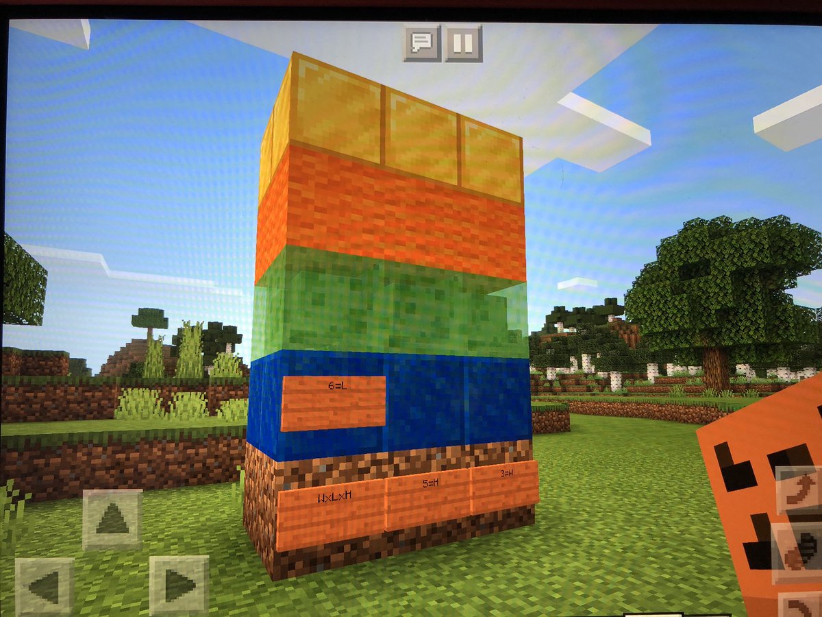 Students were given the formula V=l x w x h and a request from Steve in #Minecraft. They figured out volume on their own in #PBL by being designers and architects! <a href="/BMESBulldogs/">Blake Manor</a>