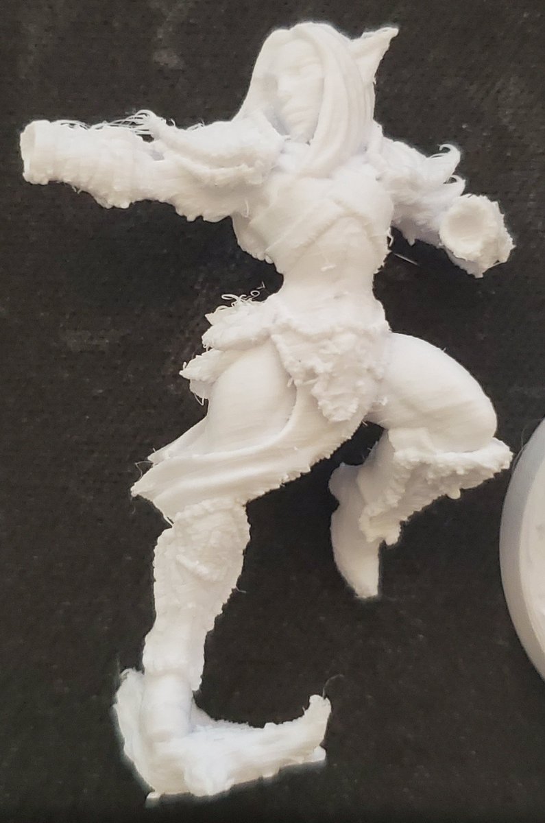 nateh1280's tweet image. Printed this today, 32mm tall, FDM full supports, 0.1 layer height. Turned out pretty good, macro shot makes it look worse then it really is. Think I need to tweak setting for this filament, eSun white pla+, only second print with it #3dprint #prusamk3s #3dprintedmini